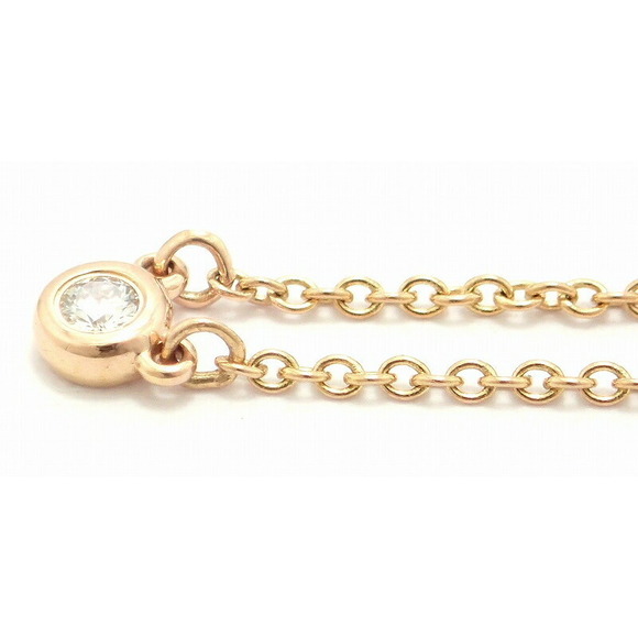 Tiffany Elsa Peretti Visor Yard Pink Gold Diamond Pendant Necklace - Picture 7 of 9